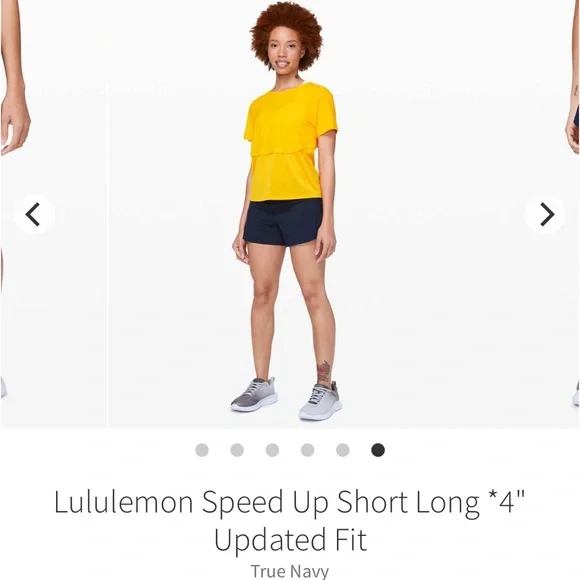 Lululemon Speed Up Short Long 4” Updated Fit True Navy Blue Size 4 - Picture 6 of 13